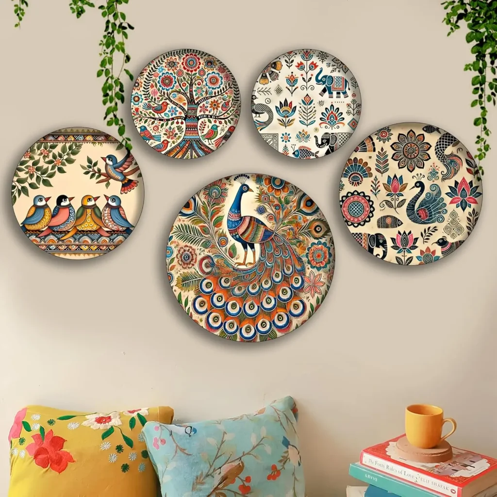 10 Creative Ways to Use Handicraft Wall Decor in Every Room 3 wooden wall plates