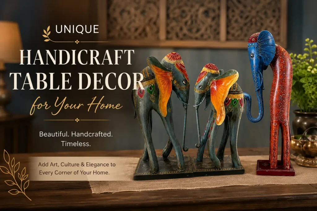 "Unique Wooden Handicraft Table Decors for your home" 12 handicraft table decor