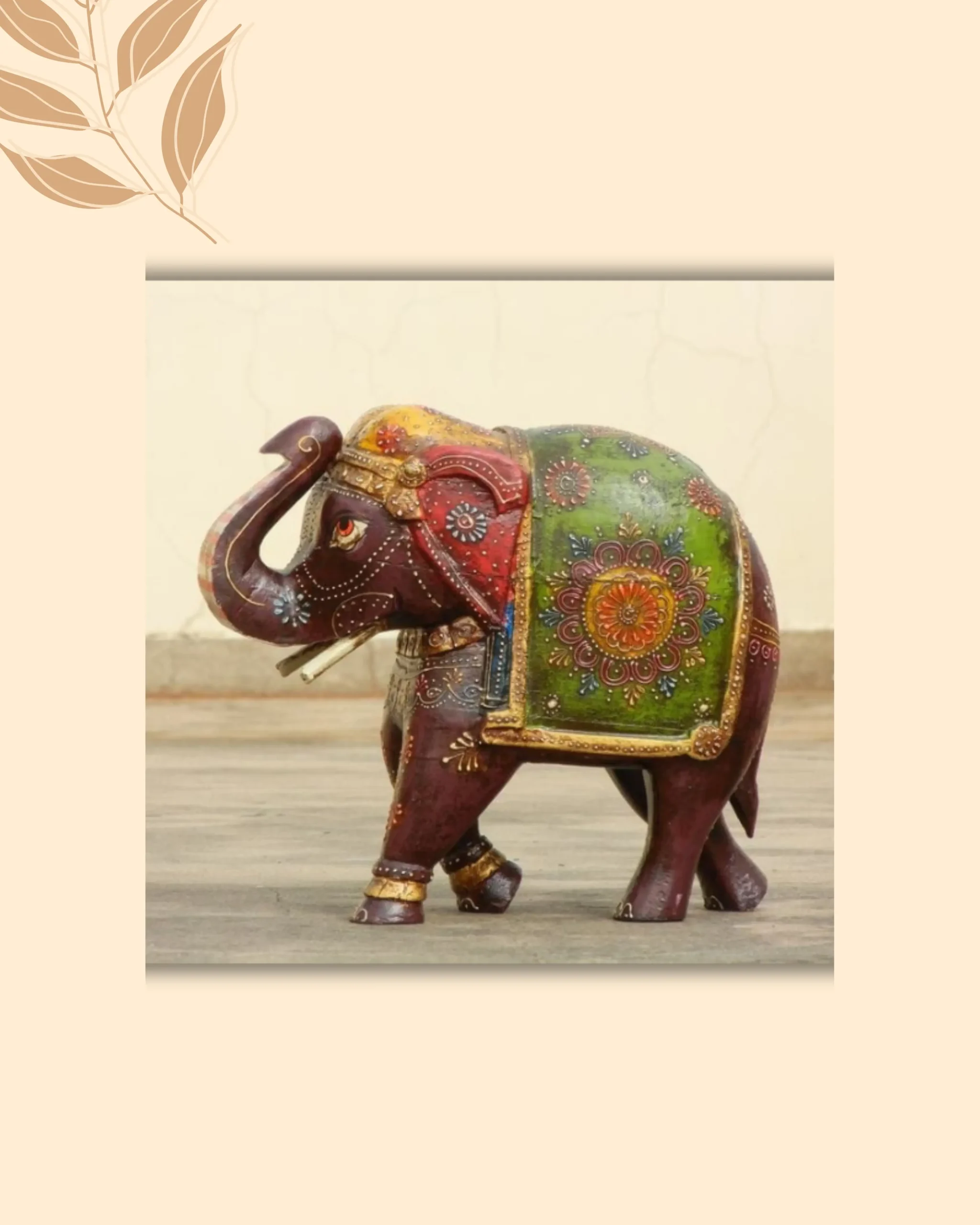 HOME 13 wooden elephant figurine