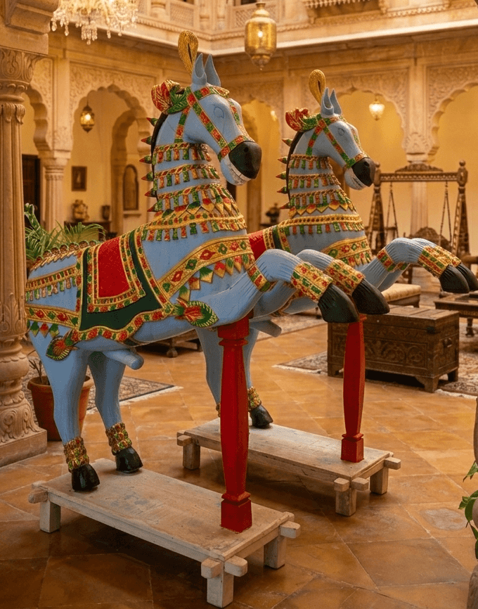 Best Handcrafted Wooden Horse Figurines in Jodhpur: A Complete Buyer's Guide (2026) 3 handcrafted handpainted horse statutues by krishna art nad craft jodhpur