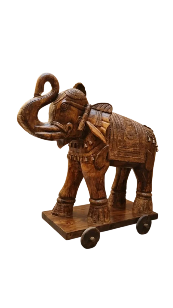 5 Must-Have Wooden Figurines for Vintage Home Decor Enthusiasts 2 wooden elephant statue