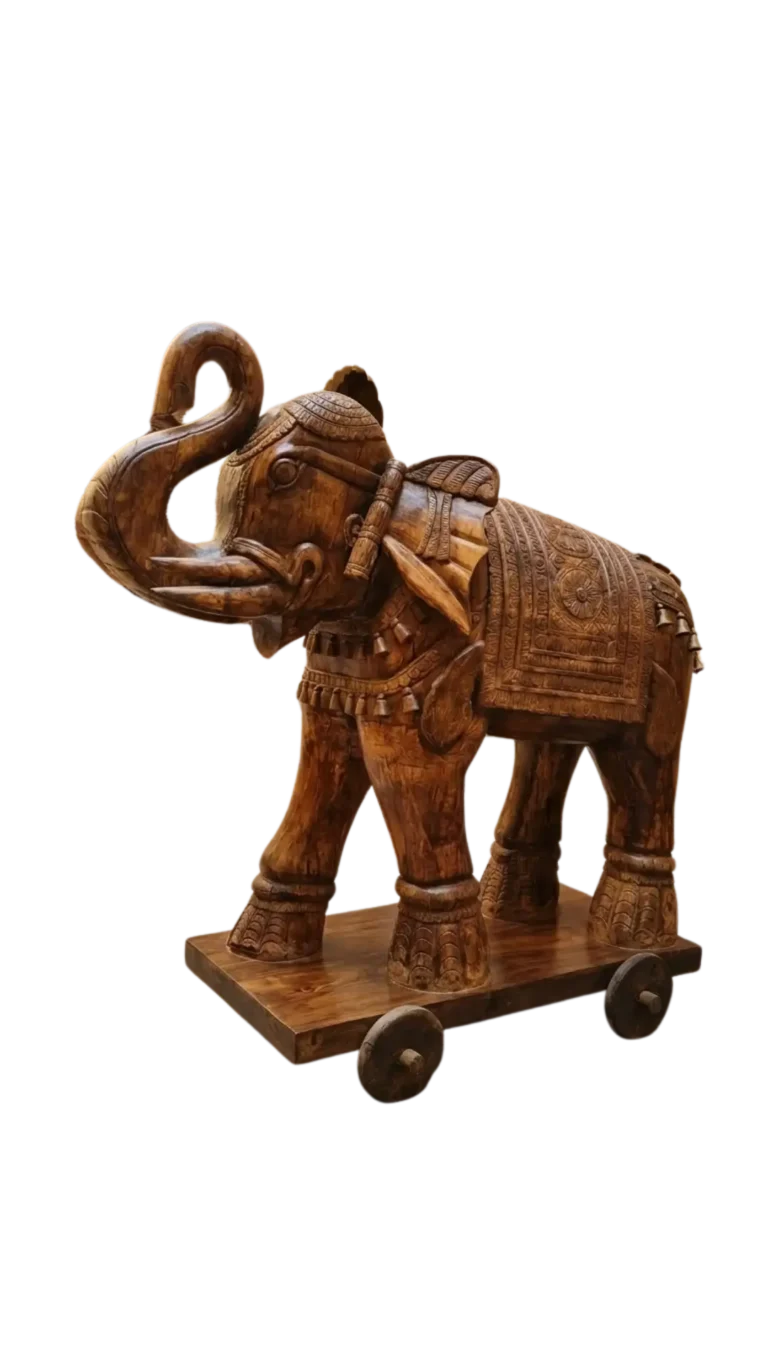 HOME 2 wooden elephant statue