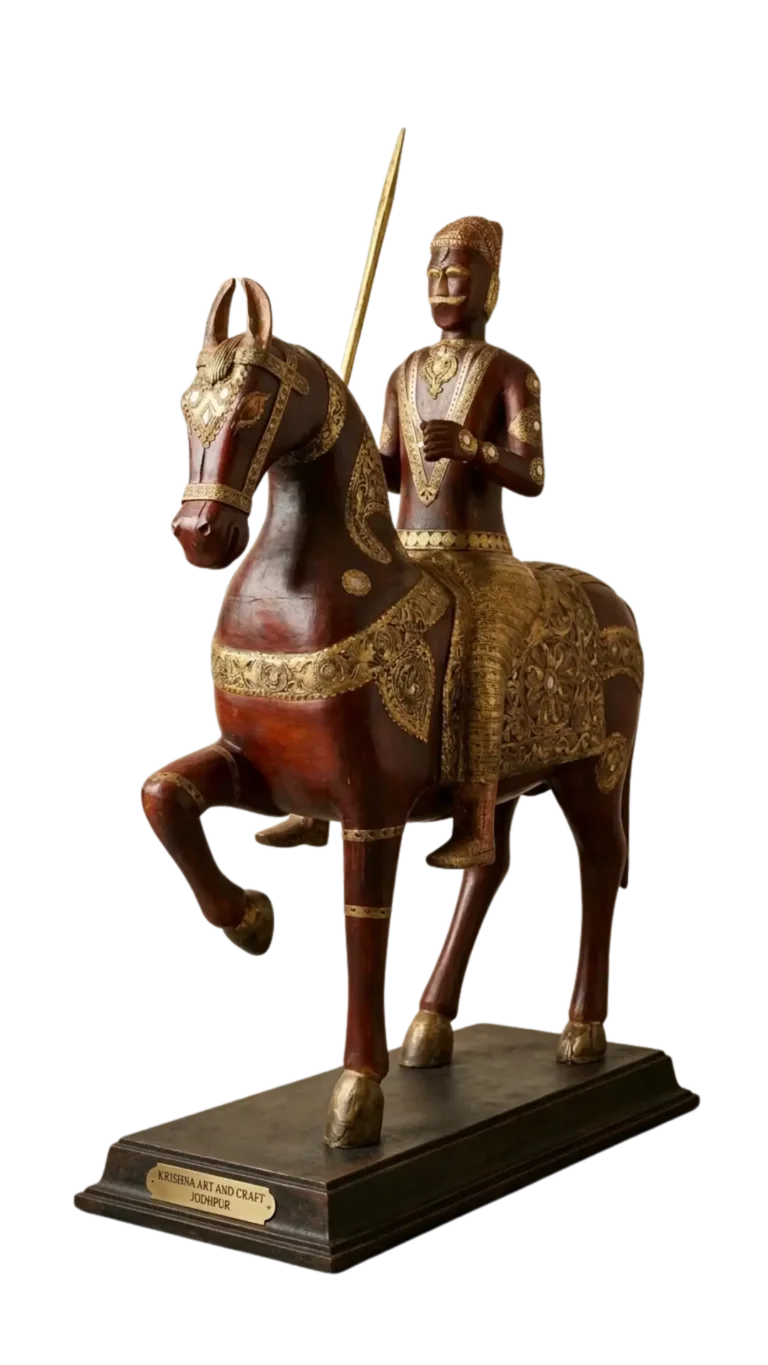 HOME 3 wooden horse statue