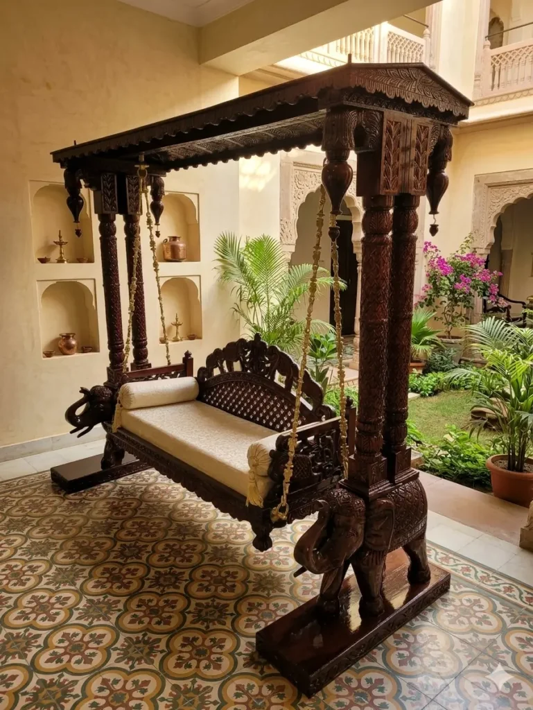 Luxury Home Decor Trends 2026: 10 Timeless Ideas to Elevate Your Living Space 9 handcraved jhula for outdoors