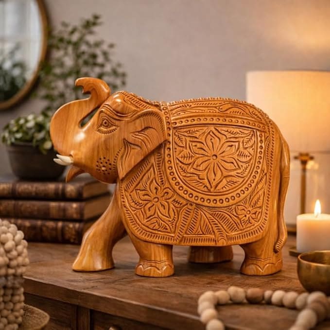 How to Choose the Perfect Rajasthani Handcrafted Home Decor for Your Living Room 2 4 inches wooden elephant 2
