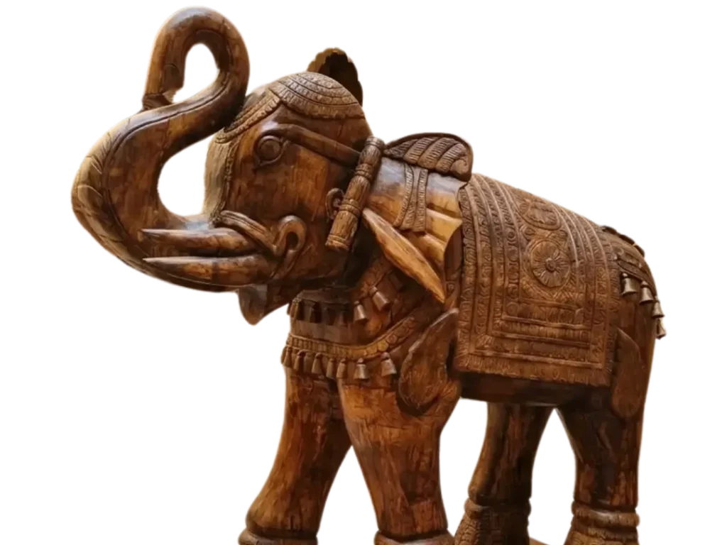 Handpainted Wooden Handicrafts for Traditional Home Decor 15 wooden elephant statue