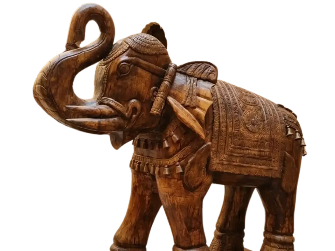 How to Choose the Perfect Rajasthani Handcrafted Home Decor for Your Living Room 7 wooden elephant statue