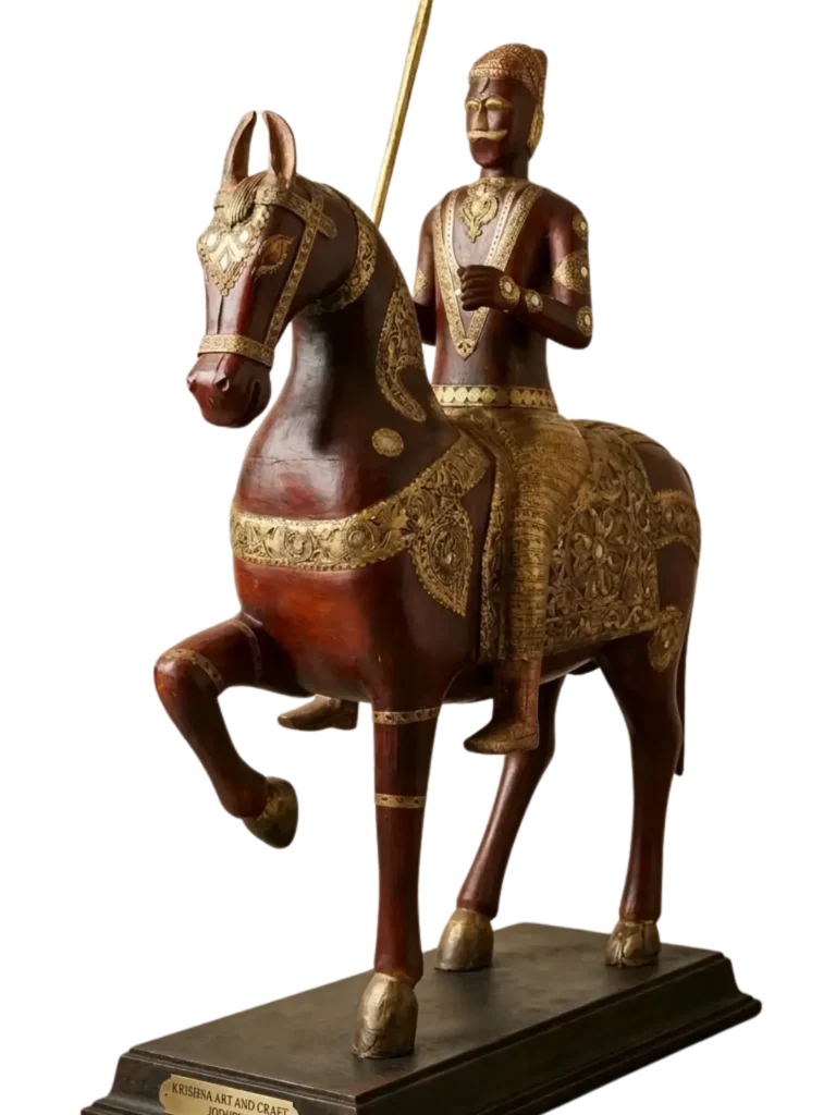 Handpainted Wooden Handicrafts for Traditional Home Decor 17 wooden horse sculpture