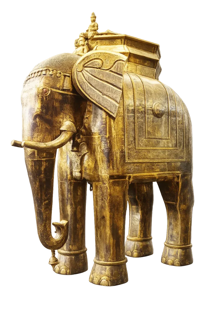“A touch of Indian heritage, crafted to make your living room unforgettable.” life sized elephant figurine (statue) made at krishna art and craft