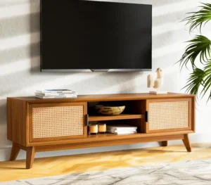 Handcrafted Wooden Furniture in Jodhpur: Top 10 Picks to Elevate Your Home (2026 Guide) 5 Handcrafted solid wood TV cabinet for modern living room