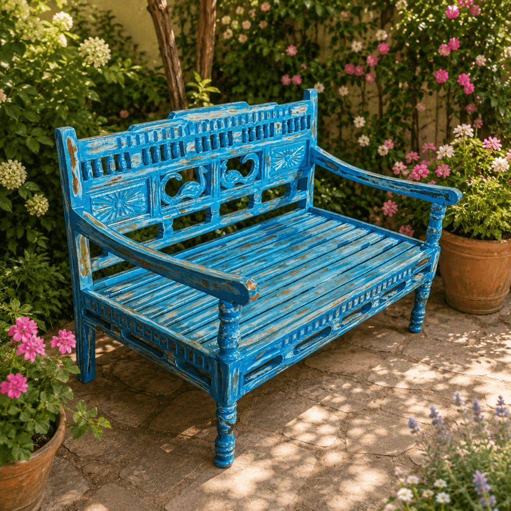 Luxury Home Decor Trends 2026: 10 Timeless Ideas to Elevate Your Living Space 23 handicraft garden bench 1