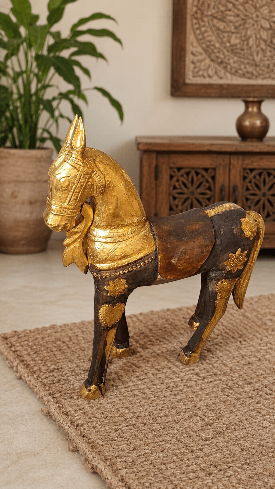 Best Handcrafted Wooden Horse Figurines in Jodhpur: A Complete Buyer's Guide (2026) 2 wooden handcrafted standing horse statue made by krishna art and craft jodhpur