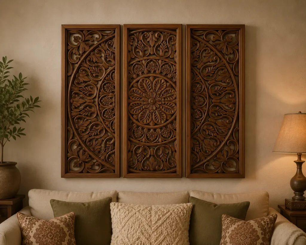 10 Creative Ways to Use Handicraft Wall Decor in Every Room 7 wooden wall panel
