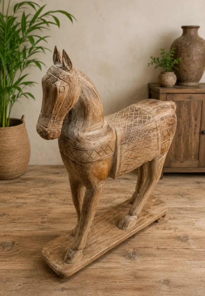 Best Handcrafted Wooden Horse Figurines in Jodhpur: A Complete Buyer's Guide (2026) 10 handcrafted horse figurine with natural wood finish made by krishna art and craft
