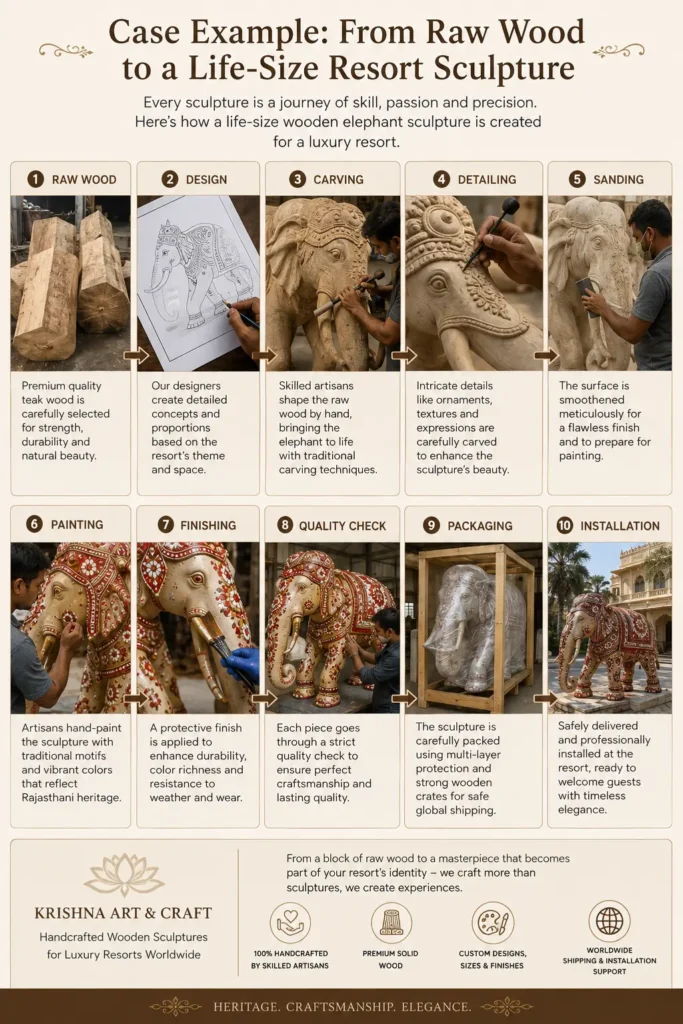 7 Mistakes Resorts Make When Buying Life Size Wooden Animal Sculptures 2 From Raw Wood to a Life-Size Resort Sculpture